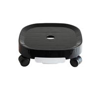 AMULONG Support de Pot de Fleurs à Roues, Chariot À Plantes avec roulettes, Bac Rond en Plastique Et Collecteur d'eau for Une Utilisation Intérieure Extérieure(Black,30cm)