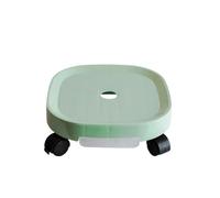 AMULONG Support de Pot de Fleurs à Roues, Chariot À Plantes avec roulettes, Bac Rond en Plastique Et Collecteur d'eau for Une Utilisation Intérieure Extérieure(Grün,22cm)