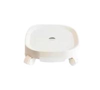 AMULONG Support de Pot de Fleurs à Roues, Chariot À Plantes avec roulettes, Bac Rond en Plastique Et Collecteur d'eau for Une Utilisation Intérieure Extérieure(White,22cm)