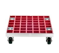 AMULONG Support de Pot de Fleurs à Roues, Support De Bonsaï Rectangulaire, Fleurs Mobile, Châssis, Roue Universelle, Poulie, Plateau(Rot,50x35cm)