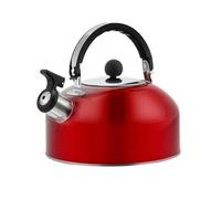 AMULONG Théières pour Cuisinière Bouilloire À Thé en Acier Inoxydable 3L, Théière en Acier avec Poignée, Théière Sifflante pour Cuisinière, Cuisine À Domicile Et Bureau Bouilloire Gaz(Rot)