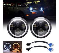 Baagialdic Paire de phares avant LED pour Mazda Miata MX5 MX-5 H6024 de 90 à 97 Couleur ambre avec lumière tournante haute et basse