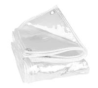 Amunpitic Bache De Protection Exterieur Transparente 1x1m, Bâche Plastique Transparente Epaisse avec Oeillet, Bâche Imperméable Transparente en PVC, pour Meubles de Jardin