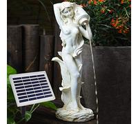 AMUR Fontaine de Bassin Solaire Femme avec Cruche pour Sublimer Votre Jardin