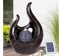 AMUR Fontaine Solaire avec Batterie Li-ION et Éclairage LED Flamme de l'amour 2 pour Sublimer Votre Jardin, Terrasse, Balcon 70 cm