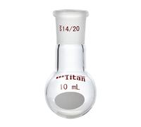 Amur Leopard Ballon à Fond Rond à Col Unique en Verre Borosilicaté Flacon de Laboratoire Bouteille Sphérique à Paroi Épaisse, Joint 14/20, 10ml