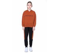 Amur Leopard Costume Jogging Enfant Survêtement Fille Ensemble de Sport de Loisirs 2pcs Sweat à Capuche + Pantalons Jogging pour Printemps Automne, Marron (Pas de Peluche), 160/12-13 Ans