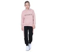 Amur Leopard Costume Jogging Enfant Survêtement Fille Ensemble de Sport de Loisirs 2pcs Sweat à Capuche + Pantalons Jogging pour Printemps Automne, Rose (Peluche), 140/8-9 Ans