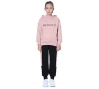 Amur Leopard Costume Jogging Enfant Survêtement Fille Ensemble de Sport de Loisirs 2pcs Sweat à Capuche + Pantalons Jogging pour Printemps Automne, Rose (Pas de Peluche), 130/6-7 Ans