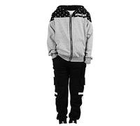 Amur Leopard Costume Jogging Enfant Survêtement Garçon Ensemble de 2 Pièces Veste à Capuche + Pantalons Jogging Costume de Sport de Loisirs, Gris, 120/5-6 Ans