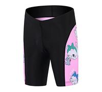 Amur Leopard Enfant Maillot de Cyclisme à Manches Courtes Cuissard avec 3D Coussin de Siège Vêtement de Cyclisme à Séchage Rapide pour Garçon Fille, Cuissard Rosa-Chat, L/6-7 Ans
