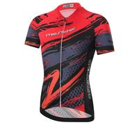 Amur Leopard Enfant Unisexe Ensemble de Maillot de Cyclisme Garçon Fille T-Shirt à Manches Courtes + Cuissard Shorts avec Coussin à Séchage Rapide, Rouge-Maillot, XXXL/12-13 Ans