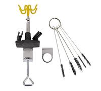 AMUR Support Aérographe pour 4 Pistolets Airbrush avec Lot de Brosses de Nettoyage Inclus à Fixer sur Établi ou Régulateur de Pression