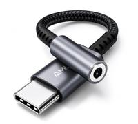 Amurx Adaptateur USB C vers casque audio 3,5 mm avec puce DAC, micro, appels et contrôle du volume, convertisseur AUX jack pour iPhone 17/16, Samsung Galaxy S25/S24, iPad, Pixel, Mac