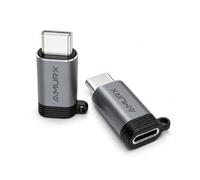 Amurx Lot de 2 adaptateurs Lightning vers USB C avec cordons, charge rapide, synchronisation de données 480 Mbps, compatible avec iPhone 17/16/15, iPad, Samsung Galaxy, Google Pixel, pas d'audio OTG