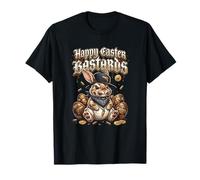 Amusant écrit Bonne Pâques Bâtards et Lapin Gangster T-Shirt