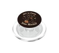 Amusant Halloween Chat Noir Sorcière Quelque Malice PopSockets PopGrip pour MagSafe