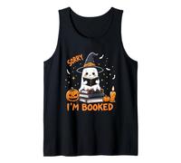Amusant Halloween Sorry I'm Booked Spooky Cute Ghost Reading Débardeur