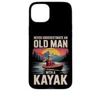 Amusant kayak grand-père kayakiste aventure amateur de kayak Coque pour iPhone 15 Plus