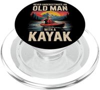 Amusant kayak grand-père kayakiste aventure amateur de kayak PopSockets PopGrip pour MagSafe