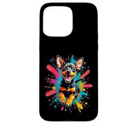 Amusant Miniature Pinscher Dog Splash Art Min Pin Lovers Coque pour iPhone 15 Pro Max