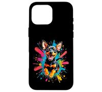 Amusant Miniature Pinscher Dog Splash Art Min Pin Lovers Coque pour iPhone 16 Pro Max