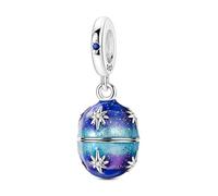Amusant pendentif ovale étoile et lune, breloque pour bracelet, compatible avec le collier bracelet pandora