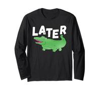 Amusant plus tard gator pun alligator amoureux reptile crocodile amour Manche Longue
