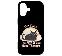 Amusant pour Les Amoureux des Chats, I'm Fine The Rest of You Need Therapy Coque pour iPhone 17