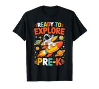 Amusant prêt à explorer l'aventure spatiale pré-K Astronaute Kids T-Shirt