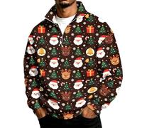 Amusant Pull Noel Drole 3D Impression Moche Jumper Créatif de Mode | Cadeau de Noël Moche Casual Manches Longues idéal pour les fêtes et réunions