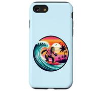 Amusant Surf Sasquatch Hawaïen Coucher de Soleil rétro Tropical Vibes Coque pour iPhone SE (2020) / 7/8