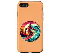 Amusant Surf Sasquatch Hawaïen Coucher de Soleil rétro Tropical Vibes Coque pour iPhone SE (2020) / 7/8