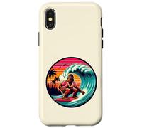 Amusant Surf Sasquatch Hawaïen Coucher de Soleil rétro Tropical Vibes Coque pour iPhone X/XS