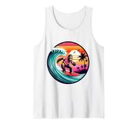 Amusant Surf Sasquatch Hawaïen Coucher de Soleil rétro Tropical Vibes Débardeur
