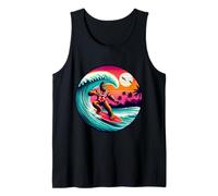 Amusant Surf Sasquatch Hawaïen Coucher de Soleil rétro Tropical Vibes Débardeur