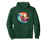 Amusant Surf Sasquatch Hawaïen Coucher de Soleil rétro Tropical Vibes Sweat à Capuche