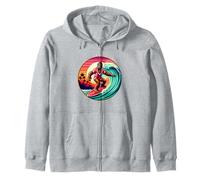 Amusant Surf Sasquatch Hawaïen Coucher de Soleil rétro Tropical Vibes Sweat à Capuche