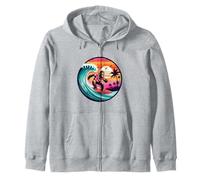 Amusant Surf Sasquatch Hawaïen Coucher de Soleil rétro Tropical Vibes Sweat à Capuche