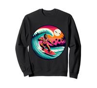 Amusant Surf Sasquatch Hawaïen Coucher de Soleil rétro Tropical Vibes Sweatshirt