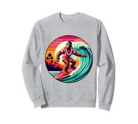 Amusant Surf Sasquatch Hawaïen Coucher de Soleil rétro Tropical Vibes Sweatshirt