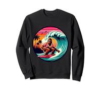 Amusant Surf Sasquatch Hawaïen Coucher de Soleil rétro Tropical Vibes Sweatshirt