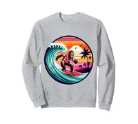 Amusant Surf Sasquatch Hawaïen Coucher de Soleil rétro Tropical Vibes Sweatshirt