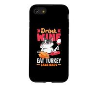 Amusant Thanksgiving Boire du vin Manger de la Dinde Faites la Sieste Coque pour iPhone SE (2020) / 7/8