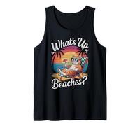 Amusant What's Up Beaches Chat Fine Vacation Trip Beaching Débardeur