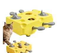 amusants pour chat - Distributeur de friandises Cheese Whack-a-Mole | Puzzle stimulant interactif pour chat | Jouet auto-divertissant pour animaux de compagnie - Jeu de friandises de récompense