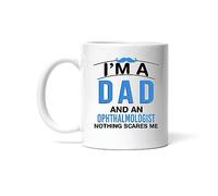 Amusants Tasses à thé Je suis papa et ophtalmologue, rien ne me fait peur Tasse À Café en porcelaine Aquarelle Coffee Mugs pour Femme Fête des Pères 330ml