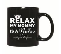 Amusants Tasses de Petit déjeuner Détendez-vous, ma maman est infirmière pour la fête des mères Tasse À Café en porcelaine avec poignée Tasses à thé pour Fête des Pères décorer 330ml