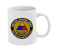 Amusants tasses en porcelaine Vétéran de la 2e division blindée Tasse À Café en porcelaine personnalisée Tasses de Petit déjeuner pour Anniversaire décorer 330ml