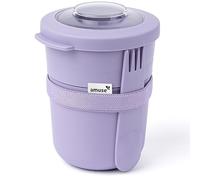 Amuse Bol Muesli à Emporter Enfants | Comme Pot de Yaourt à Emporter, Bol Tylla Duo 150ml+450ml pour la Maternelle | Lavable au Lave-vaisselle &Hermétique, Boîte de Conservation Alimentaire | Lavender